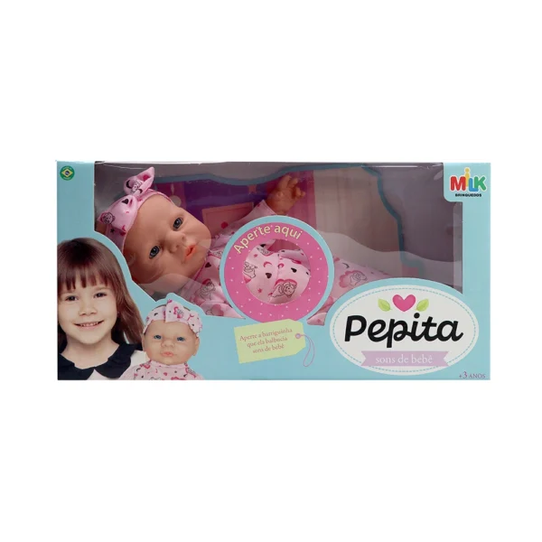 Boneca Pepita Sons De Bebê Milk