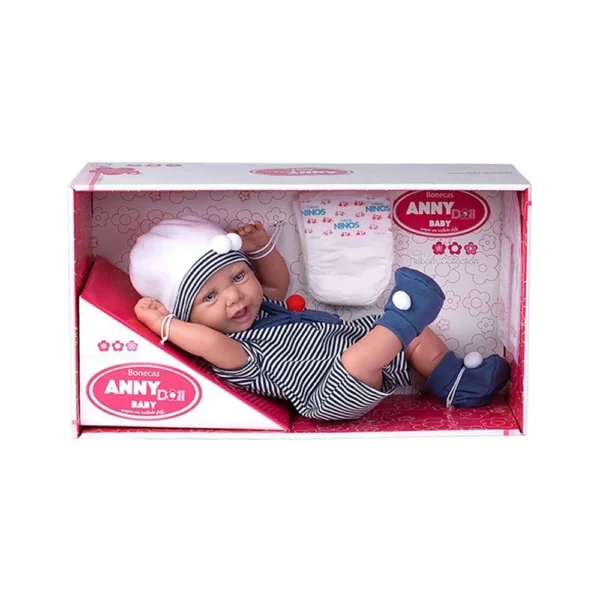 Boneca Bebê Reborn Anny Doll Marinheiro Menino Cotiplás