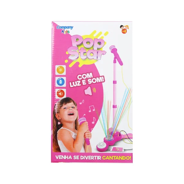 Microfone com Pedestal Pop Star Menina