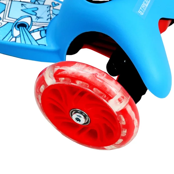 Patinete Infantil 3 Rodas Altura Ajustável com Led Azul e Vermelho - Image 6