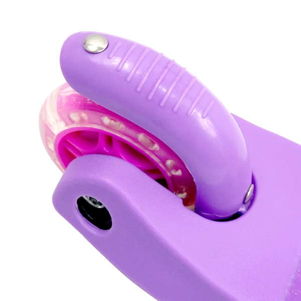 Patinete Infantil 3 Rodas Altura Ajustável com Led Rosa e Lilás - Image 3