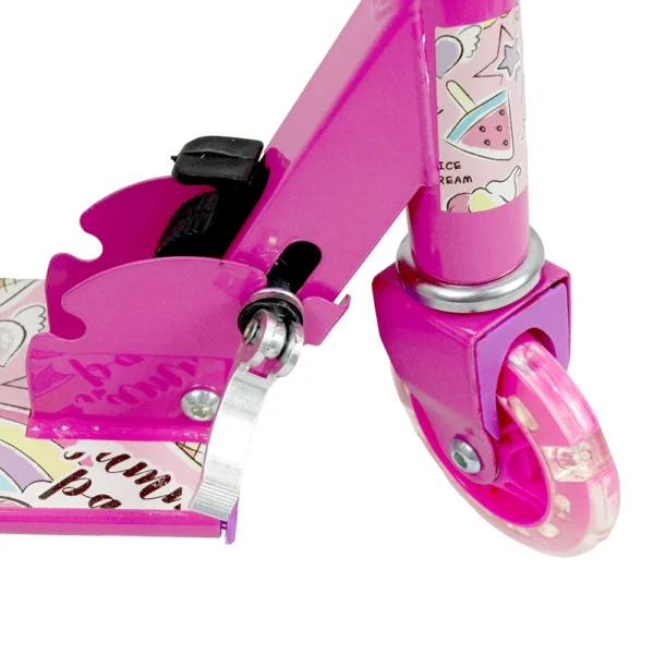 Patinete Infantil 2 Rodas Altura Ajustável com Led Rosa e Lilás - Image 4