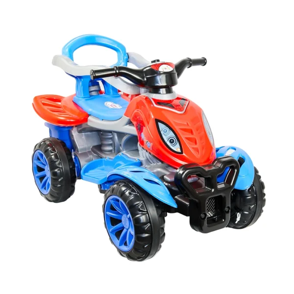 Carrinho Quadriciclo Infantil Musical com Pedal e Empurrador Calesita Cross Azul - Image 2