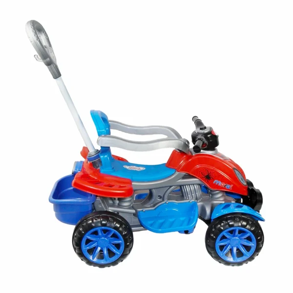 Carrinho Quadriciclo Infantil Musical com Pedal e Empurrador Calesita Cross Azul