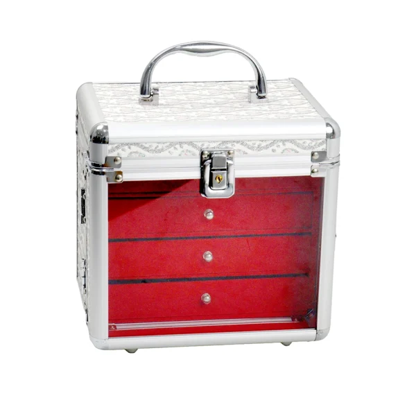 Porta Jóias Aveludado com 3 Gavetas e Espelho Interno - Image 2