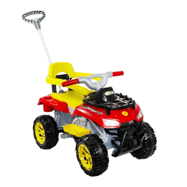 Carrinho Quadriciclo Infantil Com Pedal e Empurrador Calesita Vermelho