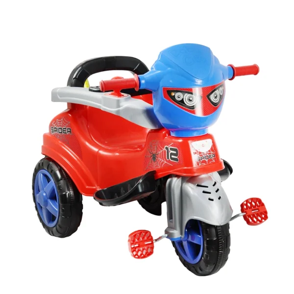 Triciclo Infantil Motoquinha Com Pedal e Empurrador Maral Vermelho e Azul