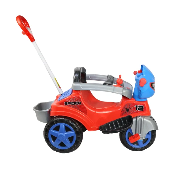 Triciclo Infantil Motoquinha Com Pedal e Empurrador Maral Vermelho e Azul - Image 2