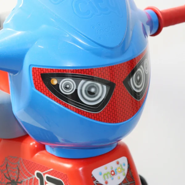 Triciclo Infantil Motoquinha Com Pedal e Empurrador Maral Vermelho e Azul - Image 3