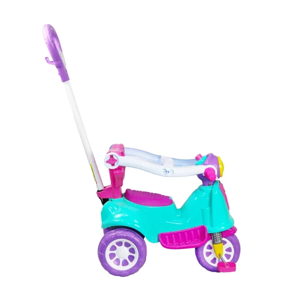Triciclo Infantil Andador com Pedal e Empurrador Avespa Maral Rosa