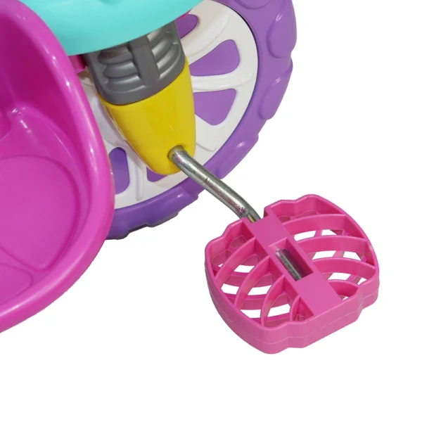 Triciclo Infantil Andador com Pedal e Empurrador Avespa Maral Rosa - Image 6